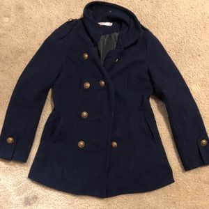 Navy blue buttoned down jacket